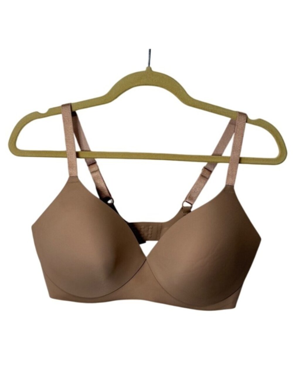 EBY Relief Bra Wireless Tan Size 36D Lightly Lined Adjustable Straps